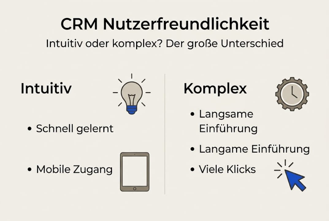 Infografik zur Bedienfreundlichkeit von CRM-Systemen: Einfach und intuitiv oder doch eher komplex?