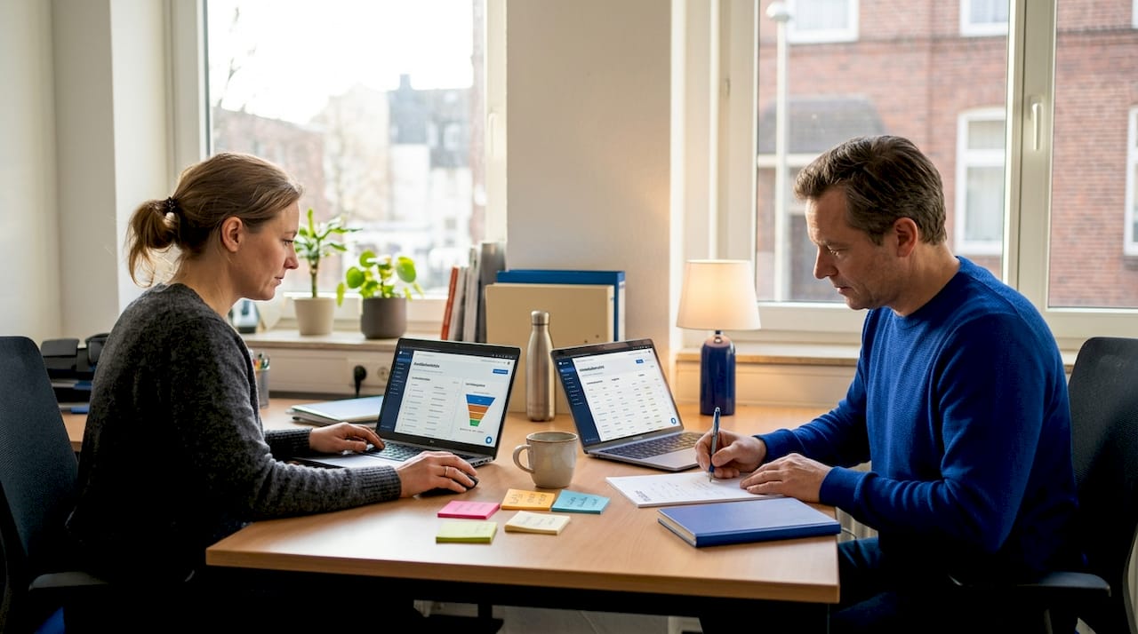 Ein kleines Unternehmensteam setzt auf CRM, um gemeinsam effizienter zu arbeiten.