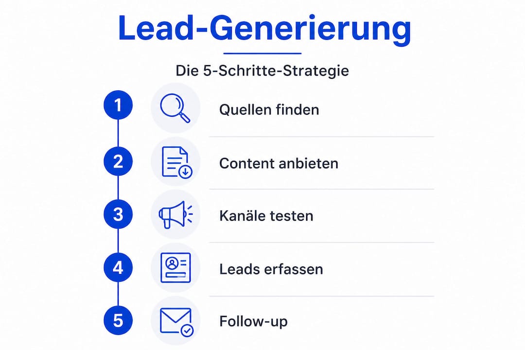 Grafik: Die fünf wichtigsten Schritte zur erfolgreichen Lead-Generierung