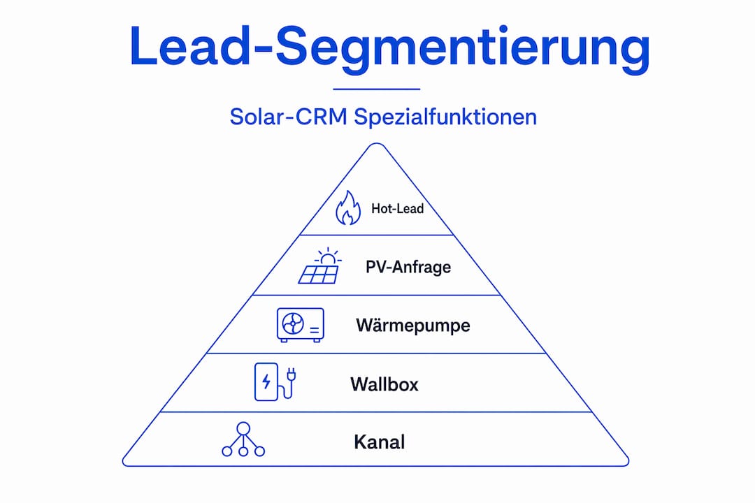 Grafische Übersicht zur Priorisierung und Segmentierung von Leads im Solarvertrieb