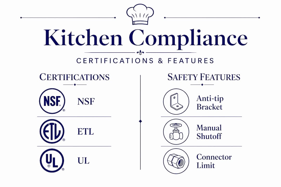 Infographic comparing certifications and safety features