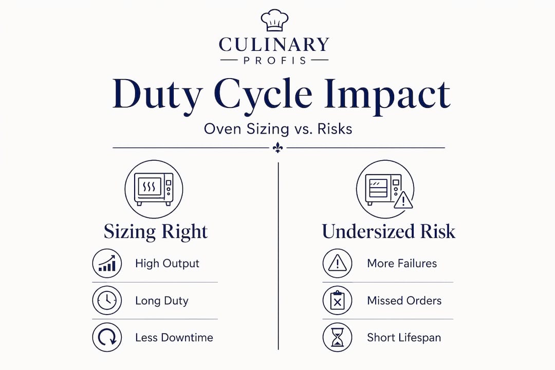 Infographic comparing oven sizing and risk factors