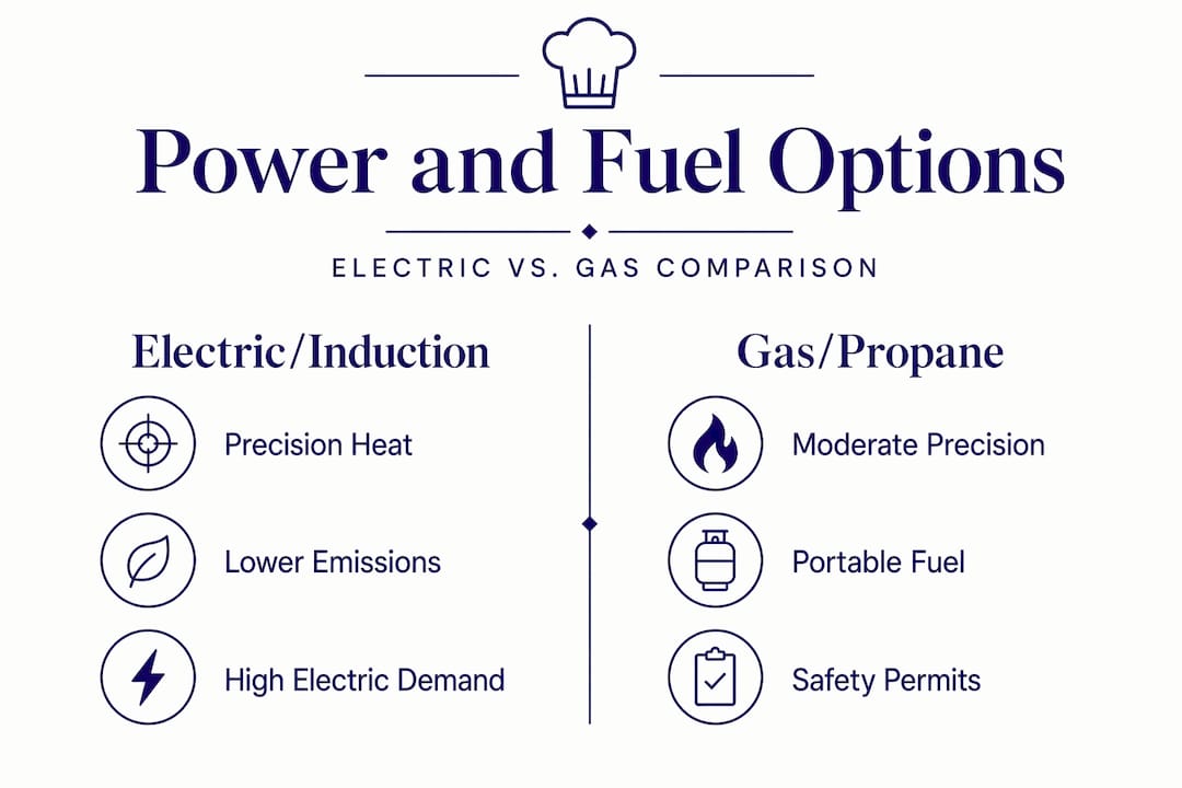 Infographic comparing electric and gas cooking options