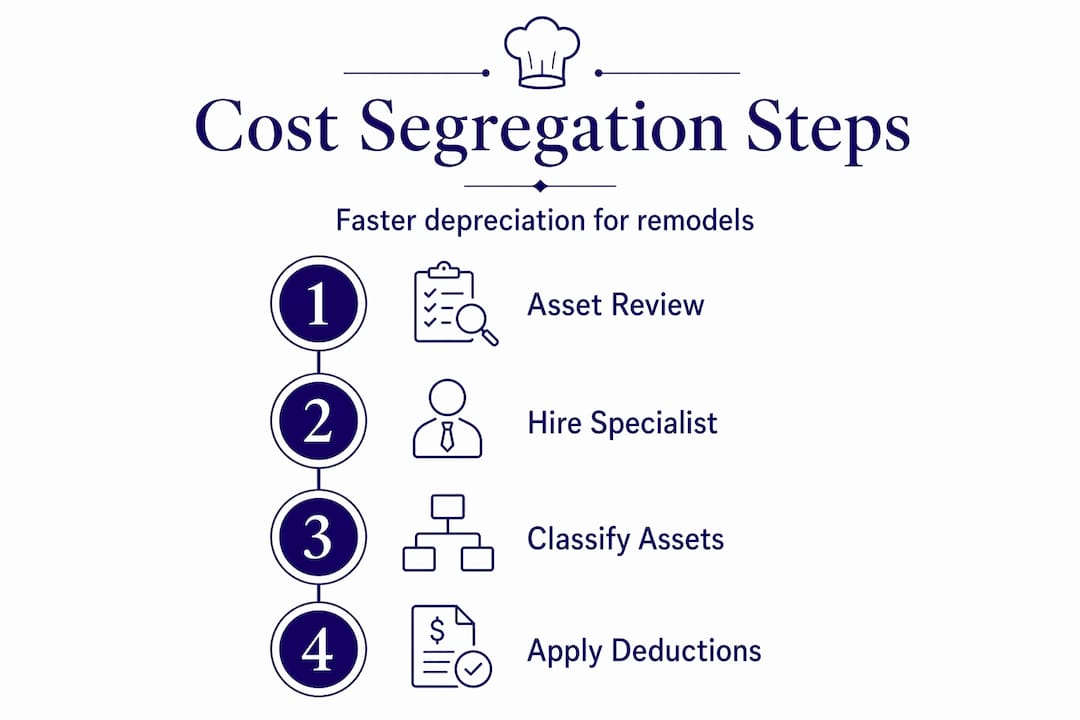 Cost segregation process infographic for restaurants
