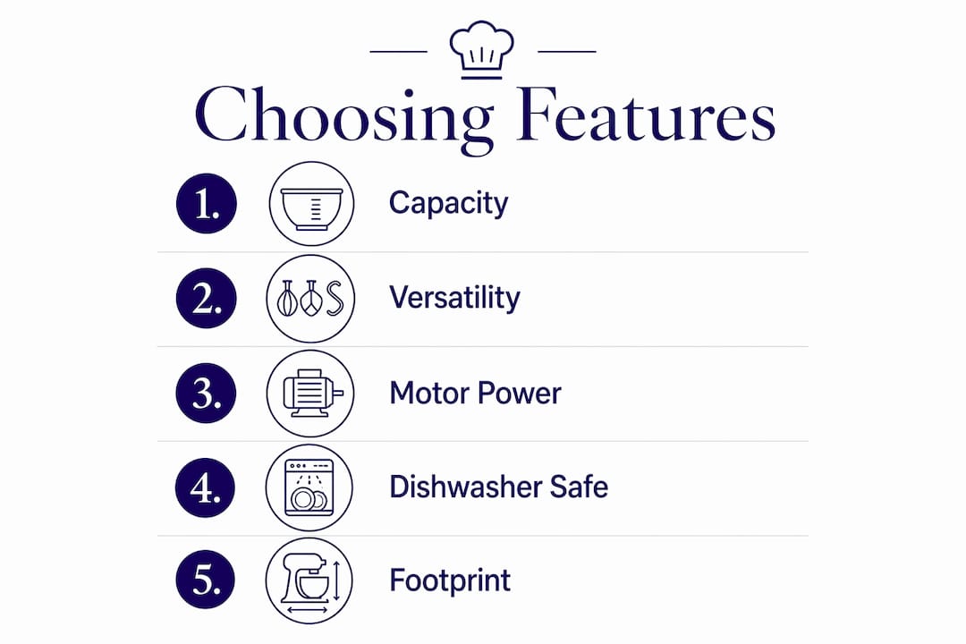Infographic showing key features of small food prep tools