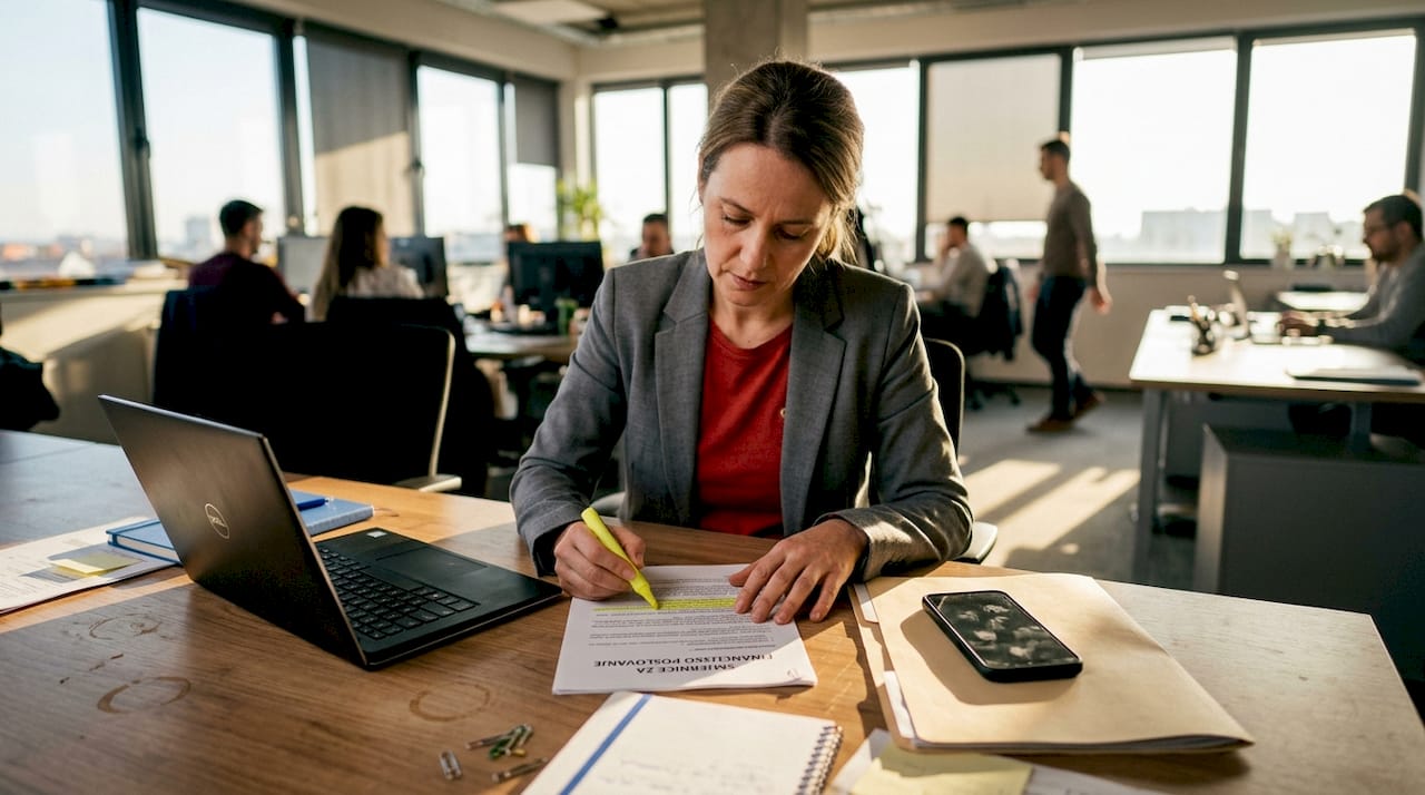Stručnjak temeljito pregledava financijske smjernice i dokumente