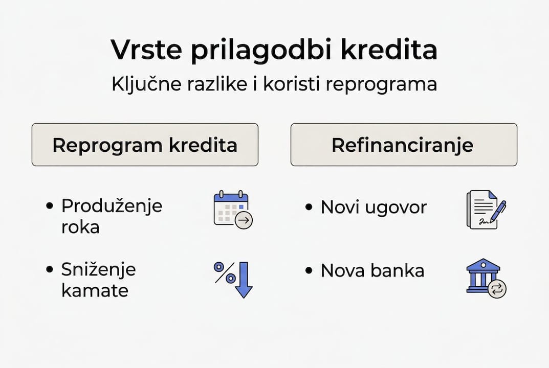 Infografika: Koje vrste reprograma kredita postoje i u čemu se razlikuju?
