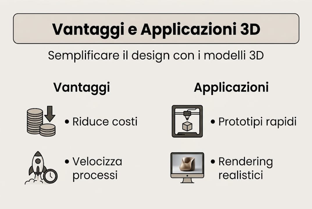 Infografica: tutti i vantaggi e le possibili applicazioni dei modelli 3D