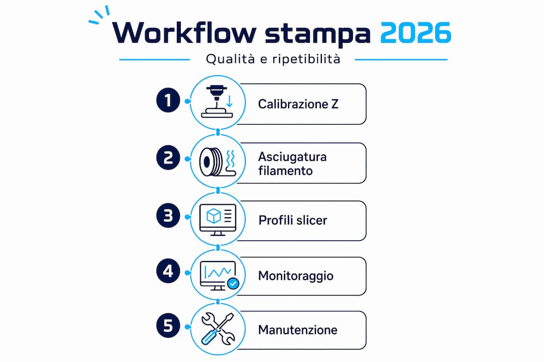 Guida visiva al processo ideale di stampa 3D