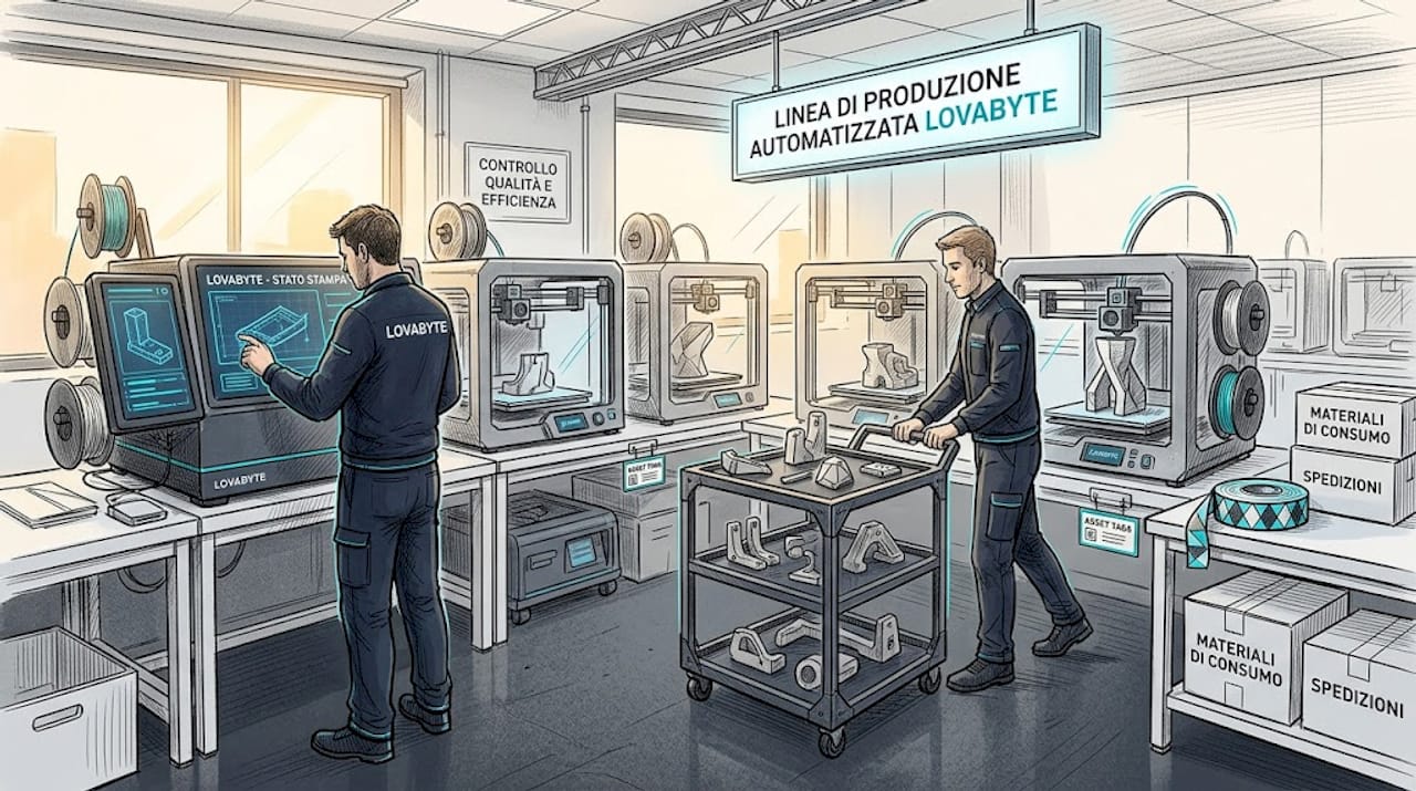 Impianto di stampa 3D automatizzato con personale specializzato