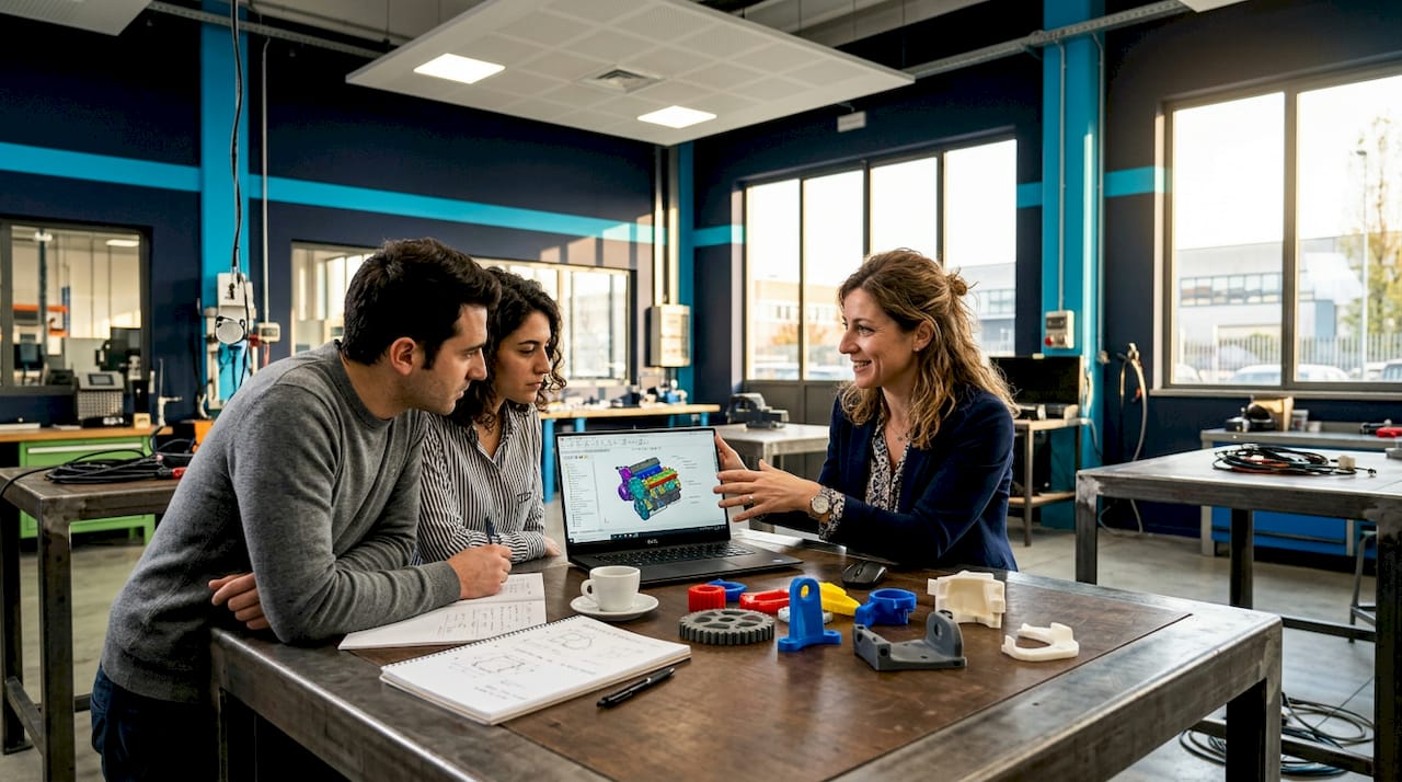 Apprendimento di gruppo con modelli CAD e componenti 3D