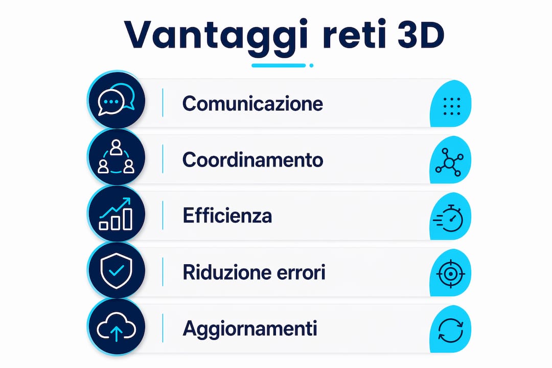 Infografica: i principali vantaggi delle reti collaborative in 3D
