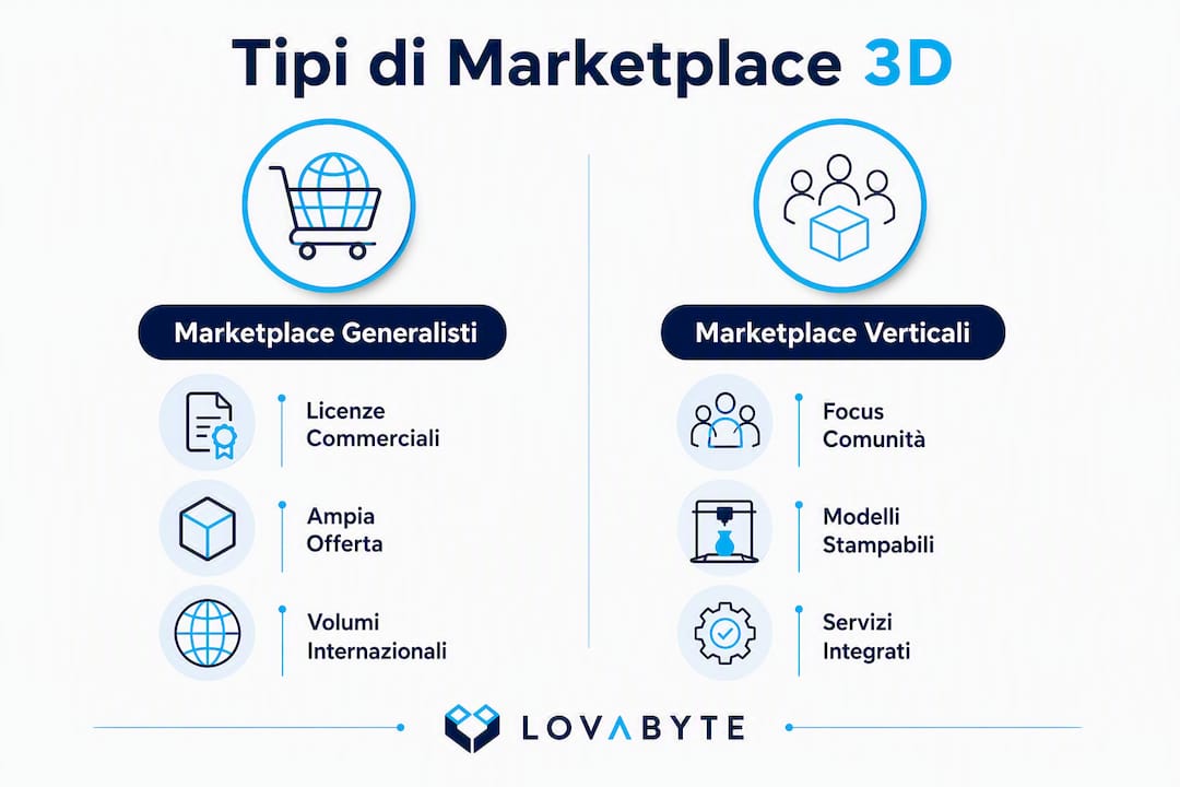 Infografica: confronto tra i principali mercati dei modelli 3D
