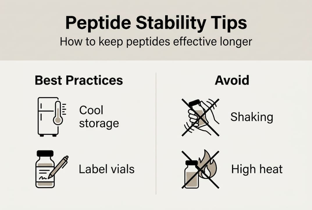 Infographic on steps for peptide stability