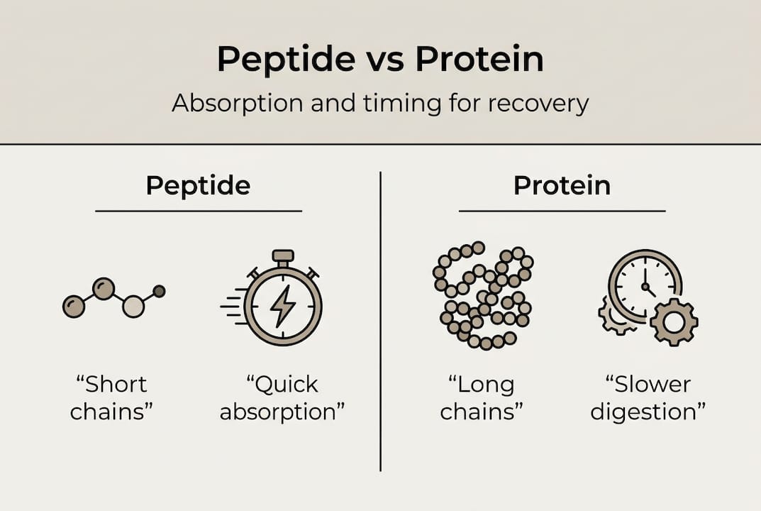 Infographic illustrating peptide protein absorption