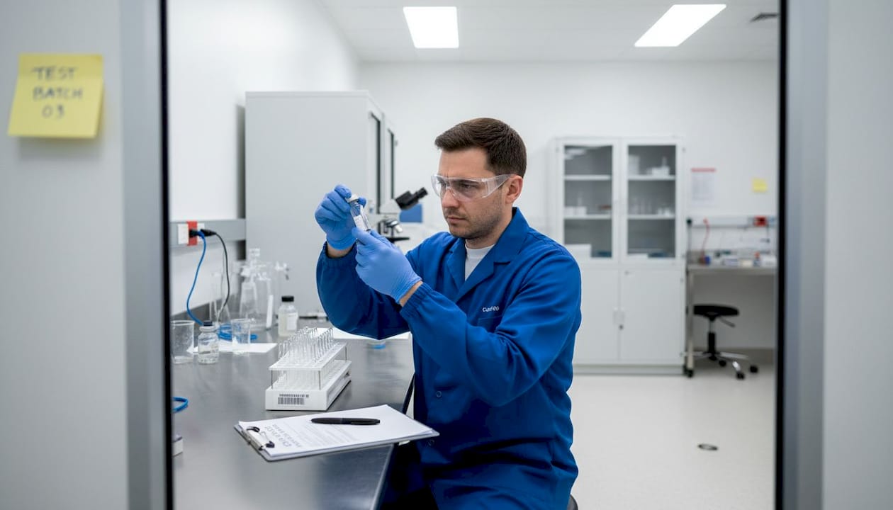 Peptide quality assurance in GMP laboratory