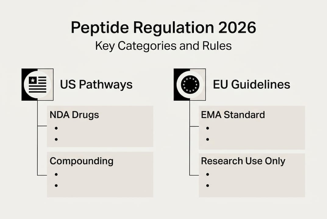 Infographic of peptide regulation categories 2026