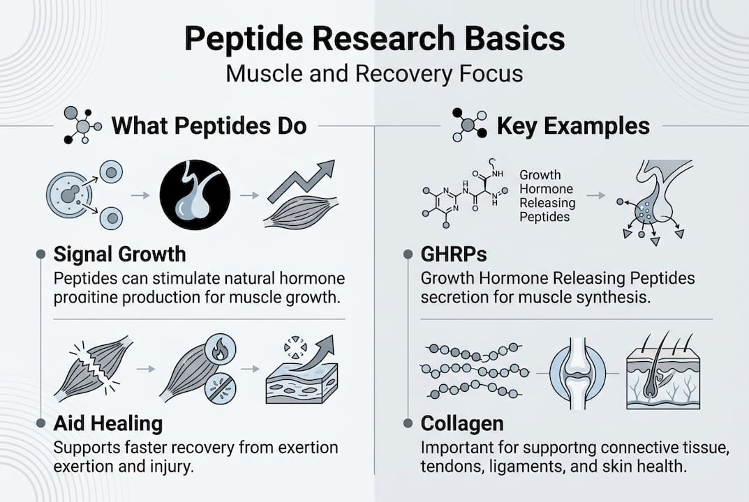 Infographic peptides muscle recovery basics