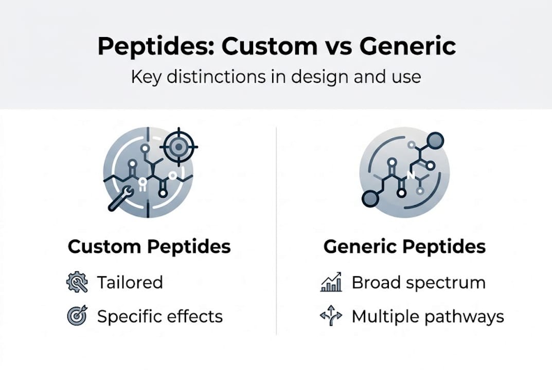 Infographic compares custom and generic peptides