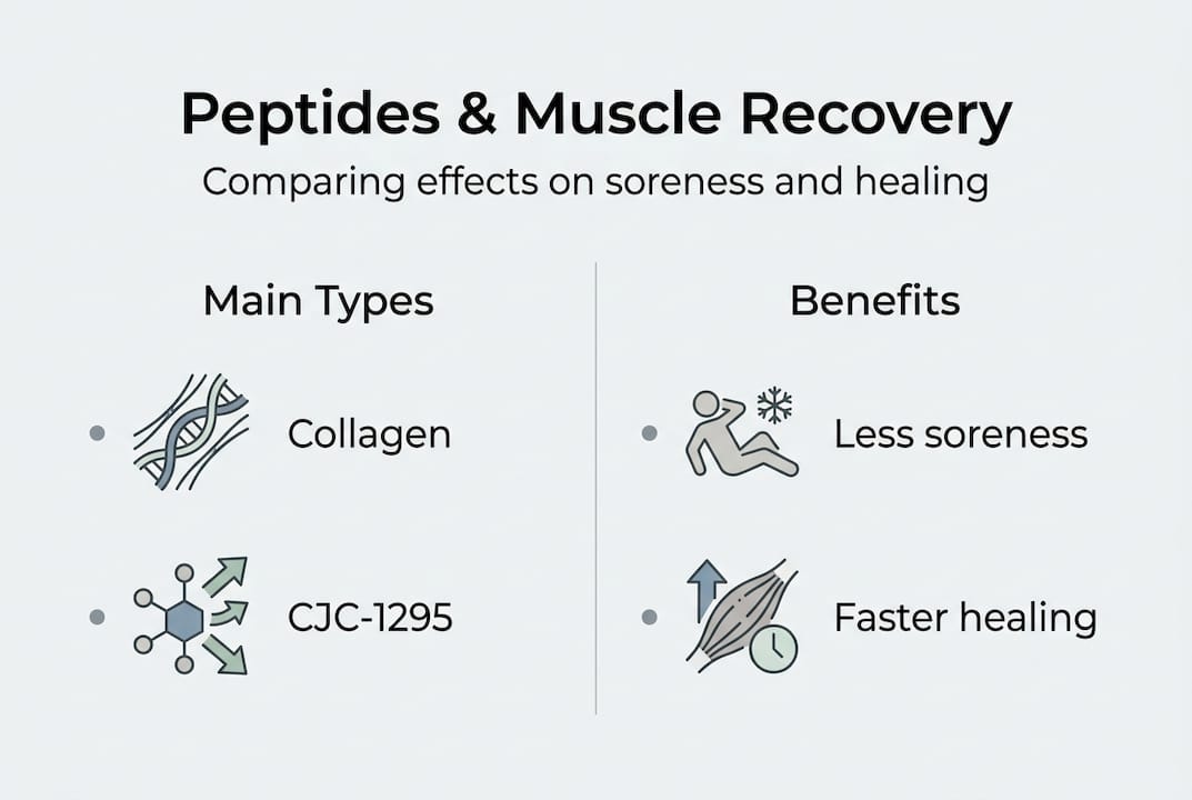 Infographic comparing peptide types and recovery benefits