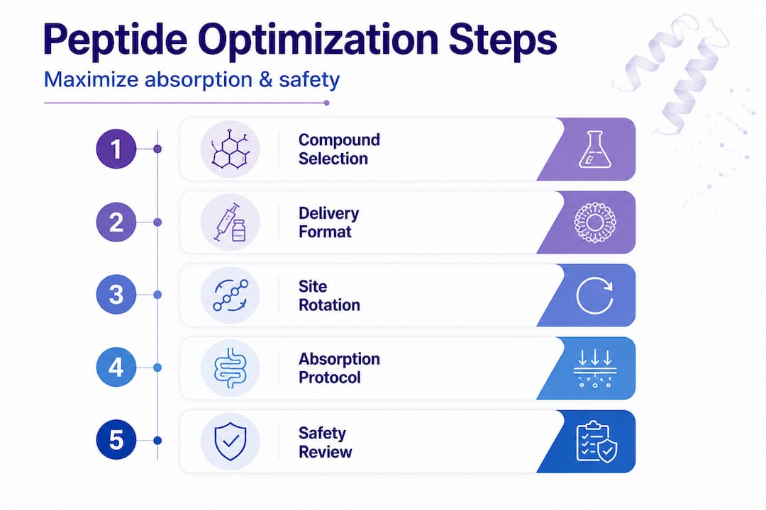 Infographic showing peptide delivery steps