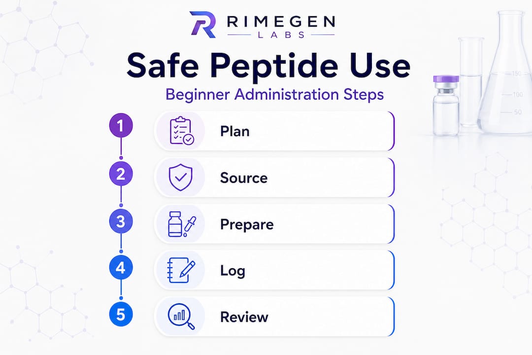 Vertical infographic safe peptide use process