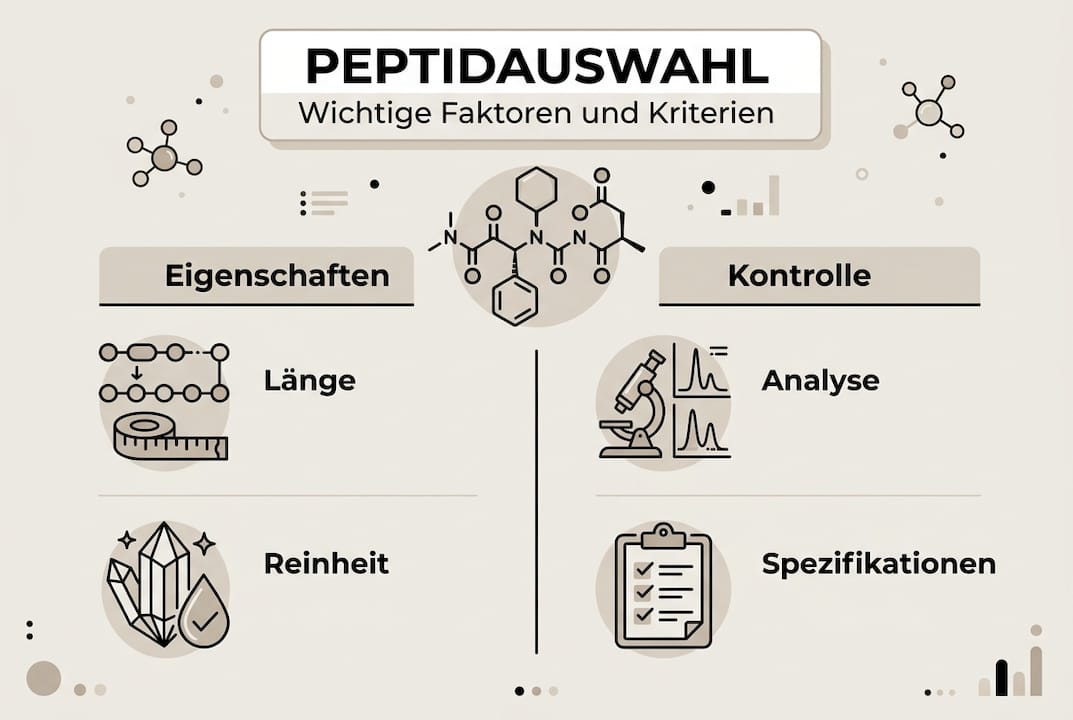 Übersicht: Wichtige Kriterien für die Auswahl geeigneter Peptide