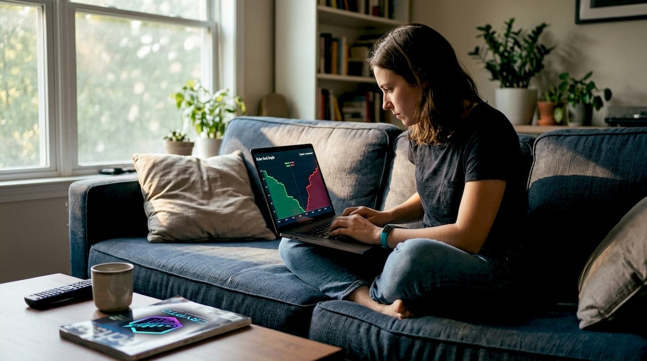 Depth chart displayed on laptop screen