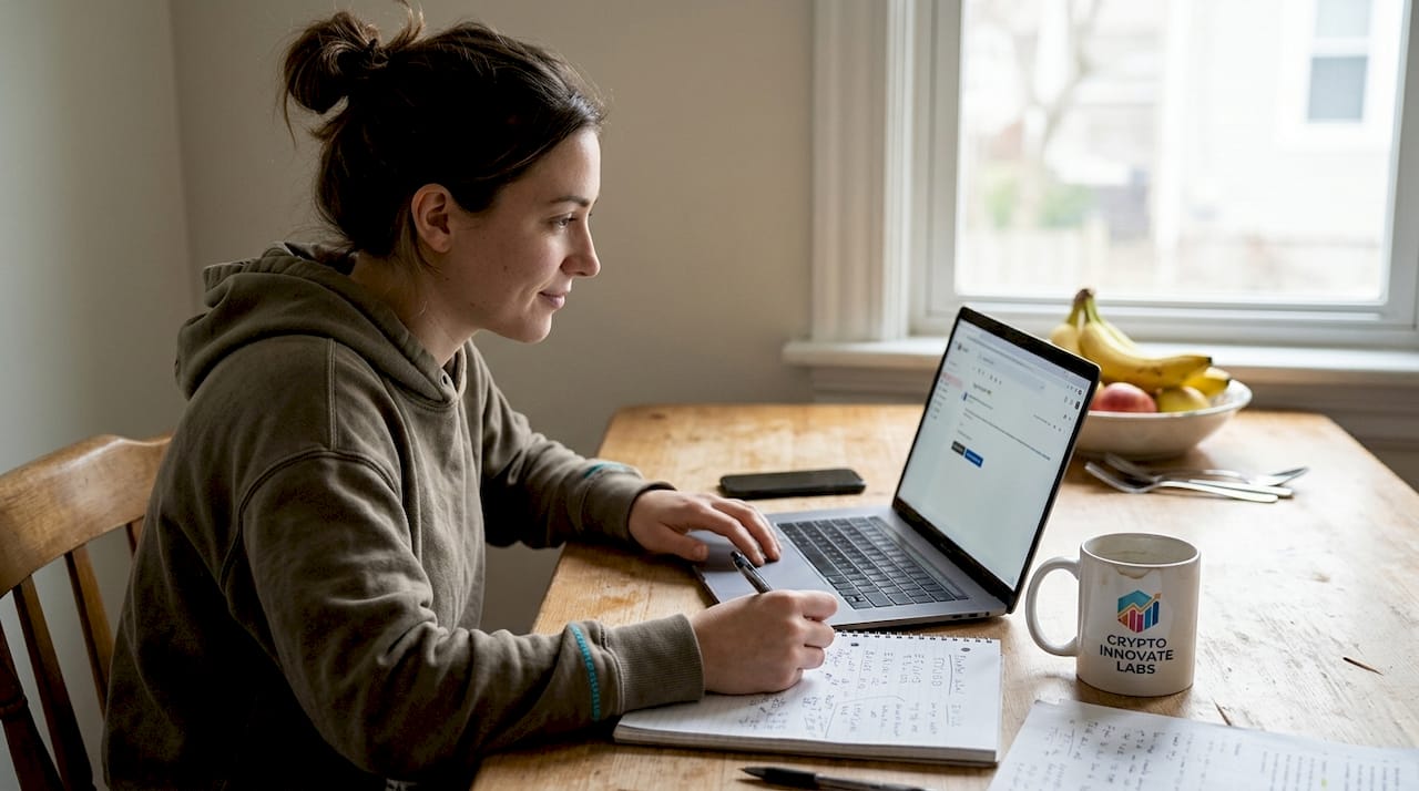 Woman reviews trading signals strategy
