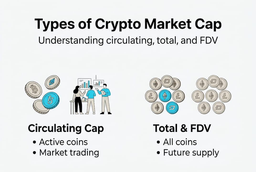 Infographic showing types of crypto market cap