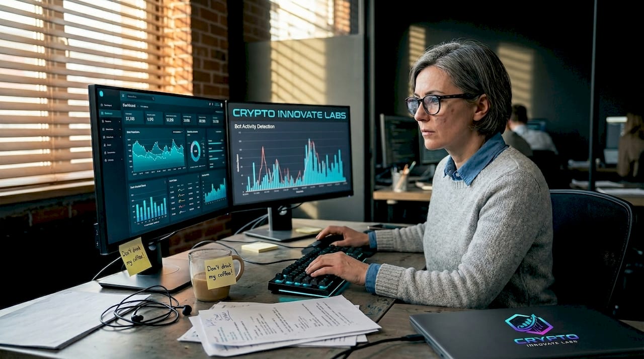 Analyst reviewing crypto bot filtering dashboard