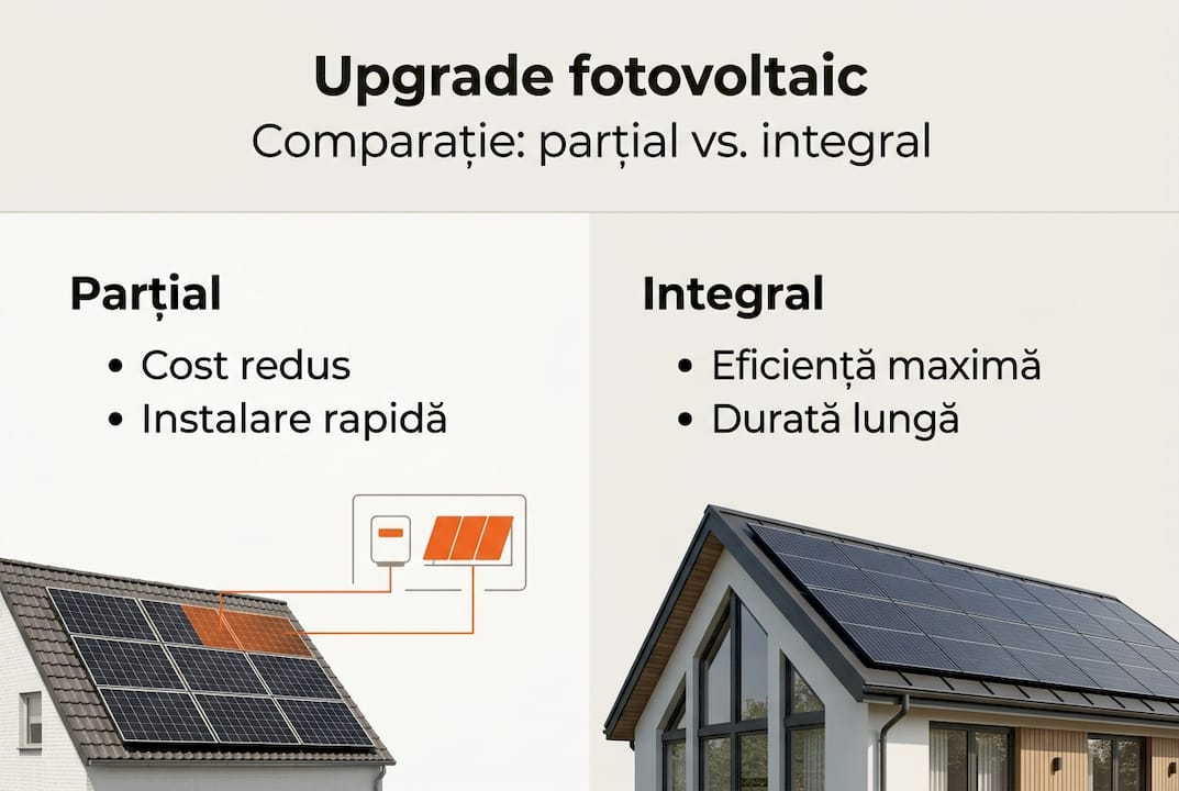Infografic: diferențele dintre upgrade-ul parțial și cel complet