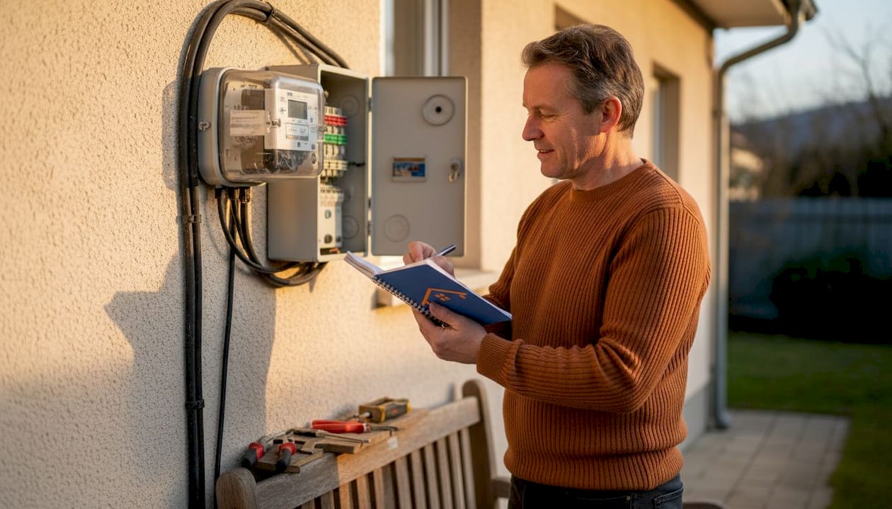 Proprietarul își verifică periodic contorul electric bidirecțional pentru a se asigura că funcționează corect.