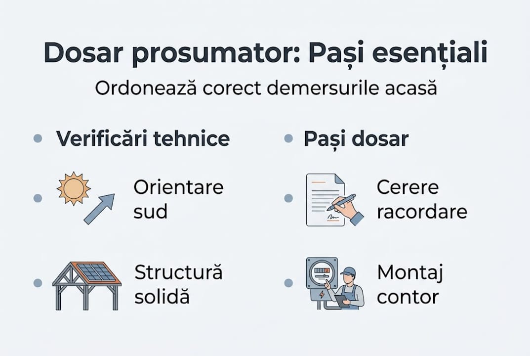 Infografic: Ce trebuie să faci pentru a depune dosarul de prosumator – pașii esențiali