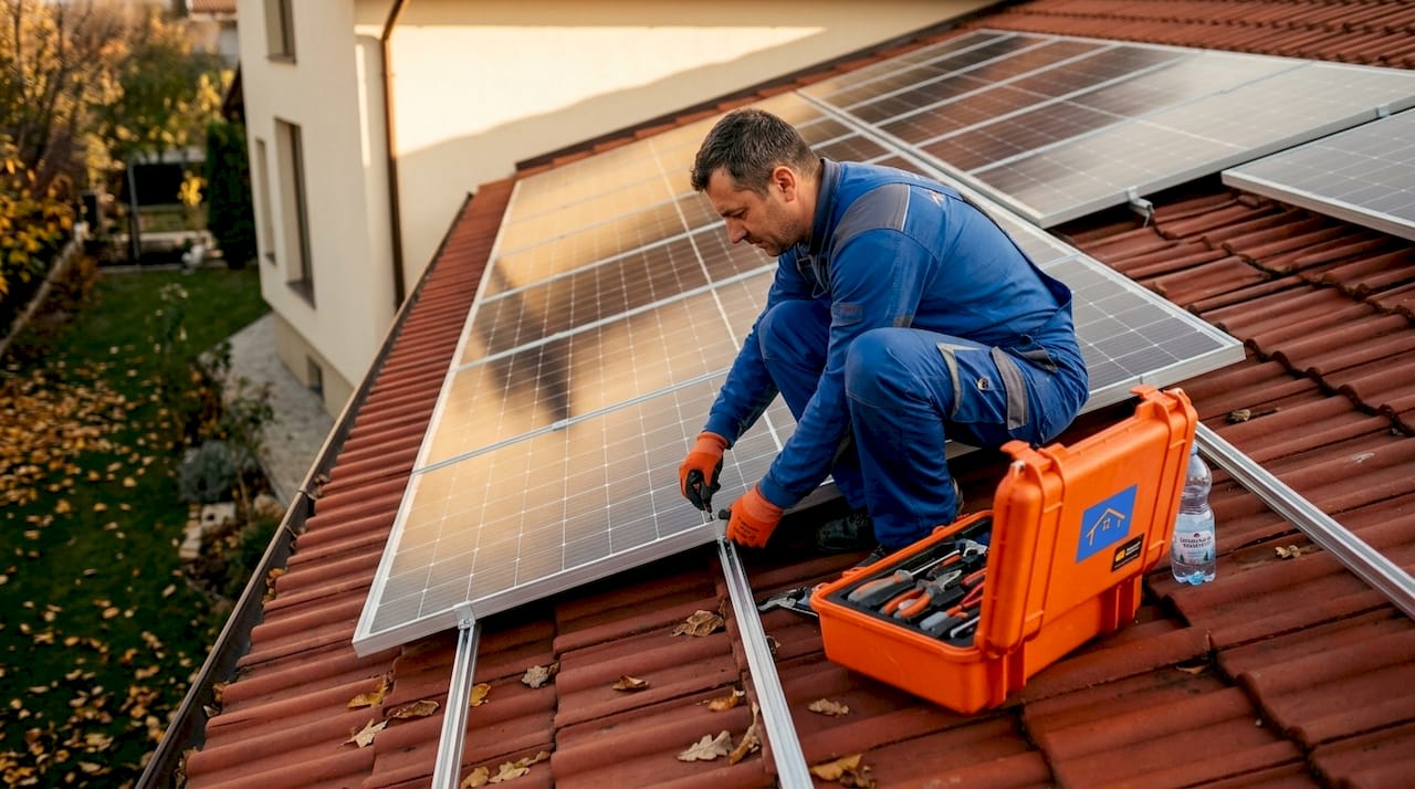 Instalarea panourilor solare pe acoperiș