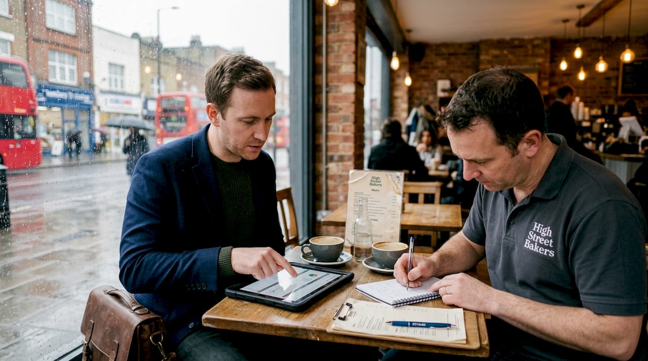 Consultant and client review SEO analytics together