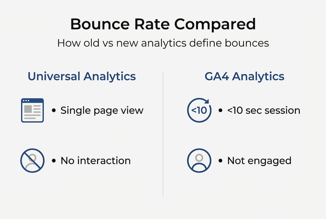 Infographic comparing bounce rate definitions