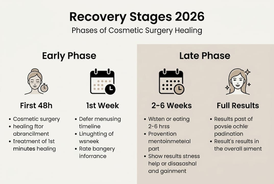 Infographic with recovery stage phases and timelines