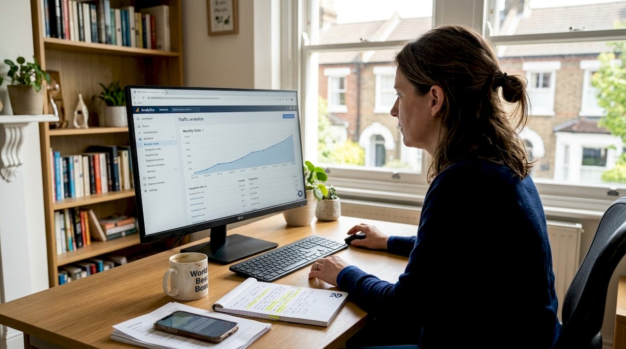 Consultant reviews UK business SEO analytics