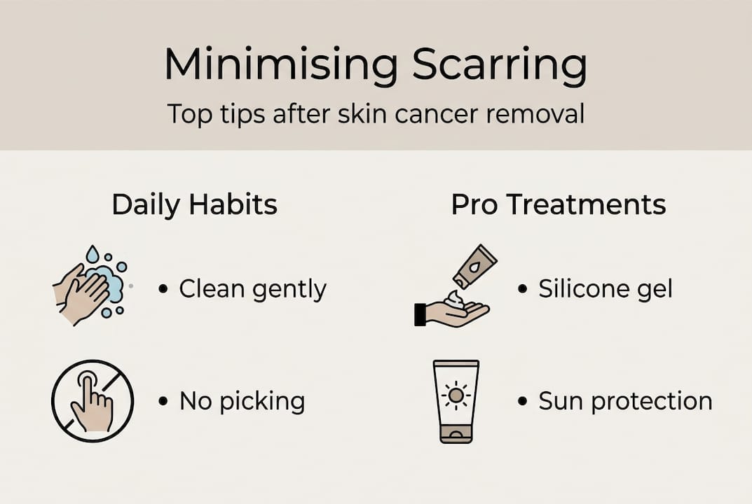 Infographic on scar minimization tips and treatments