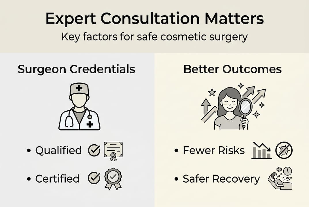Infographic showing credentials and safer outcomes