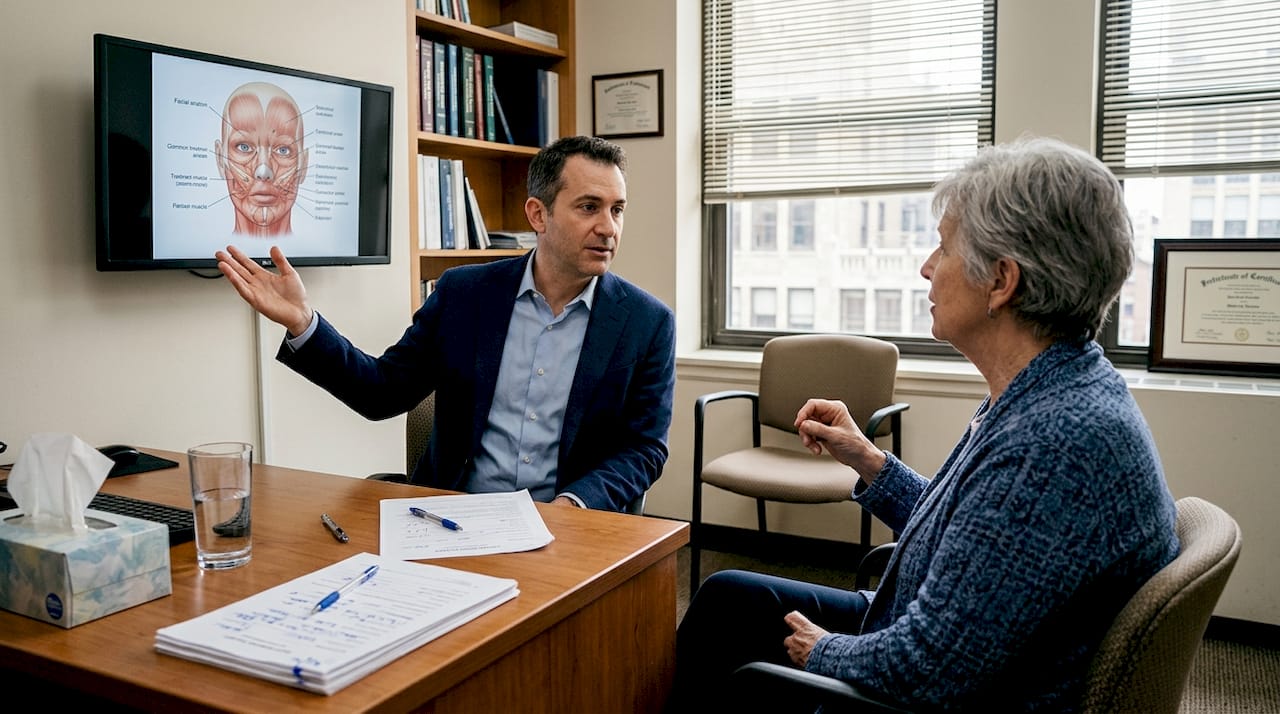 Surgeon and patient in pre-op discussion