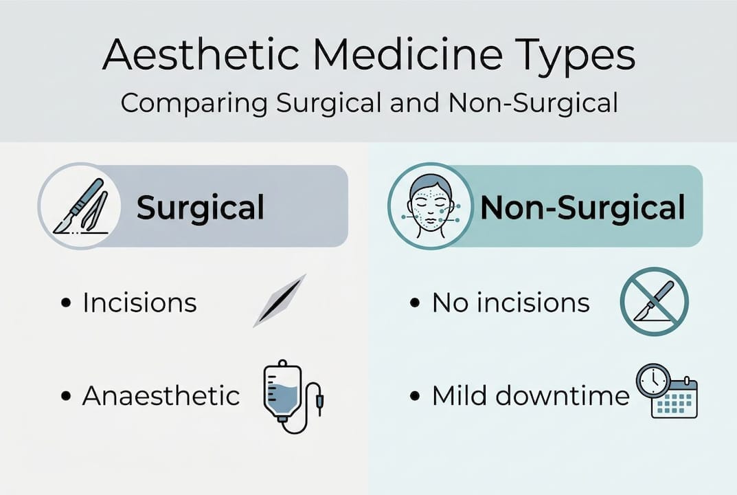 Infographic comparing surgical and non-surgical options