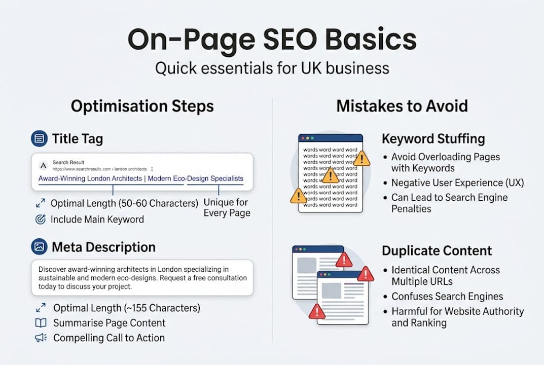 Infographic on on-page SEO essentials