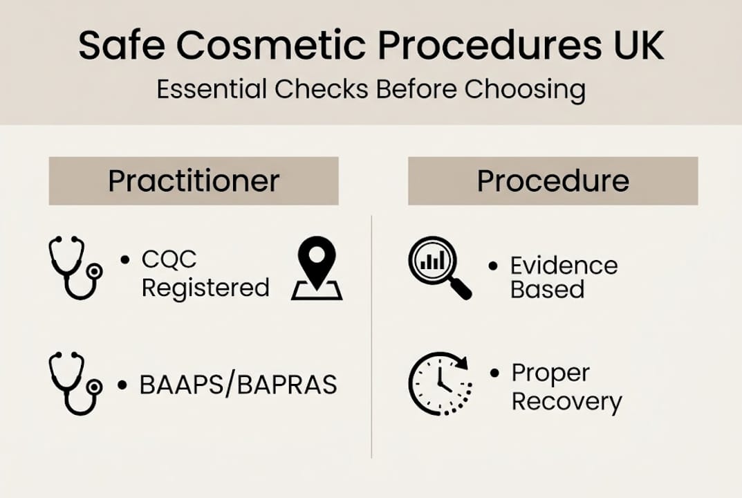 Infographic on UK cosmetic procedure safety steps