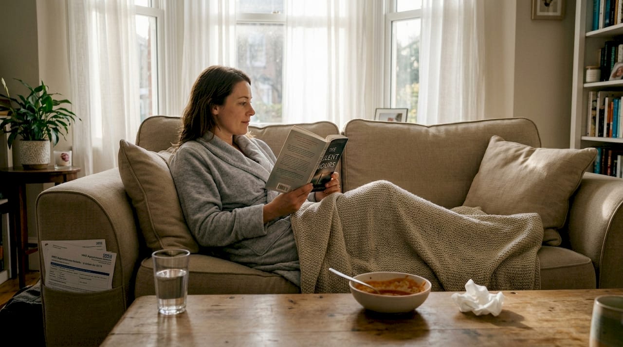 Recovering patient resting comfortably at home