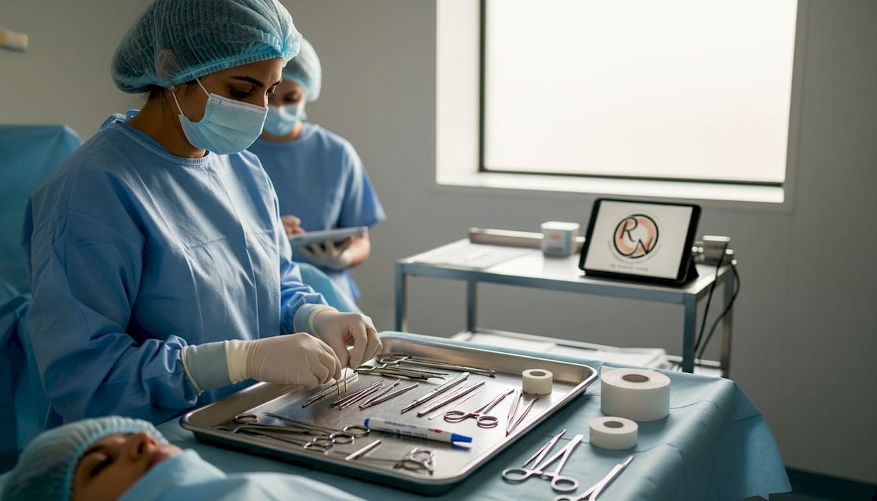 Surgeon preparing for Mohs facial surgery