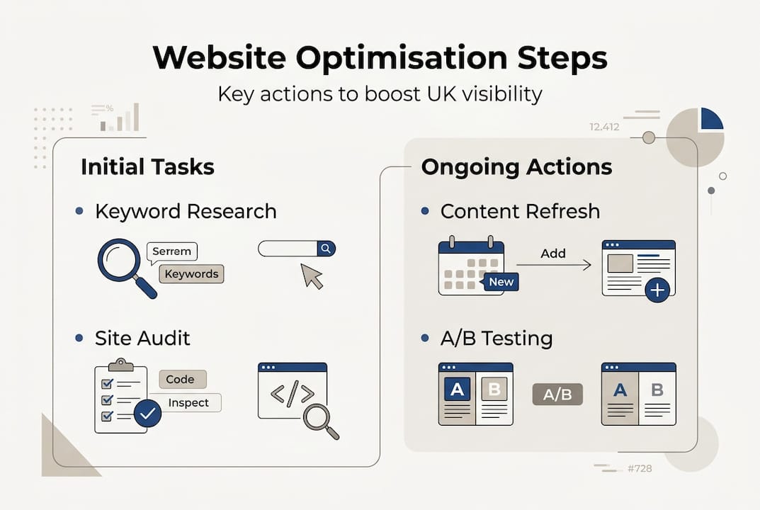 Infographic showing UK website optimisation steps