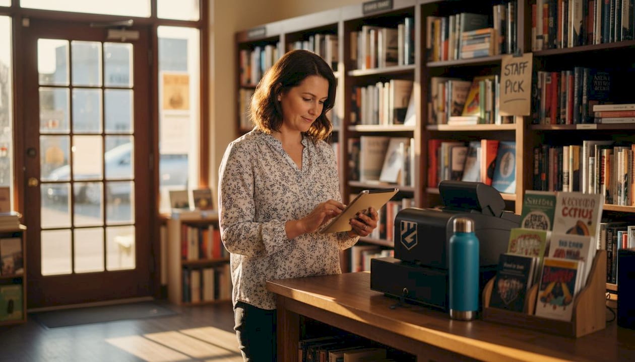 Bookshop owner replying to customer review