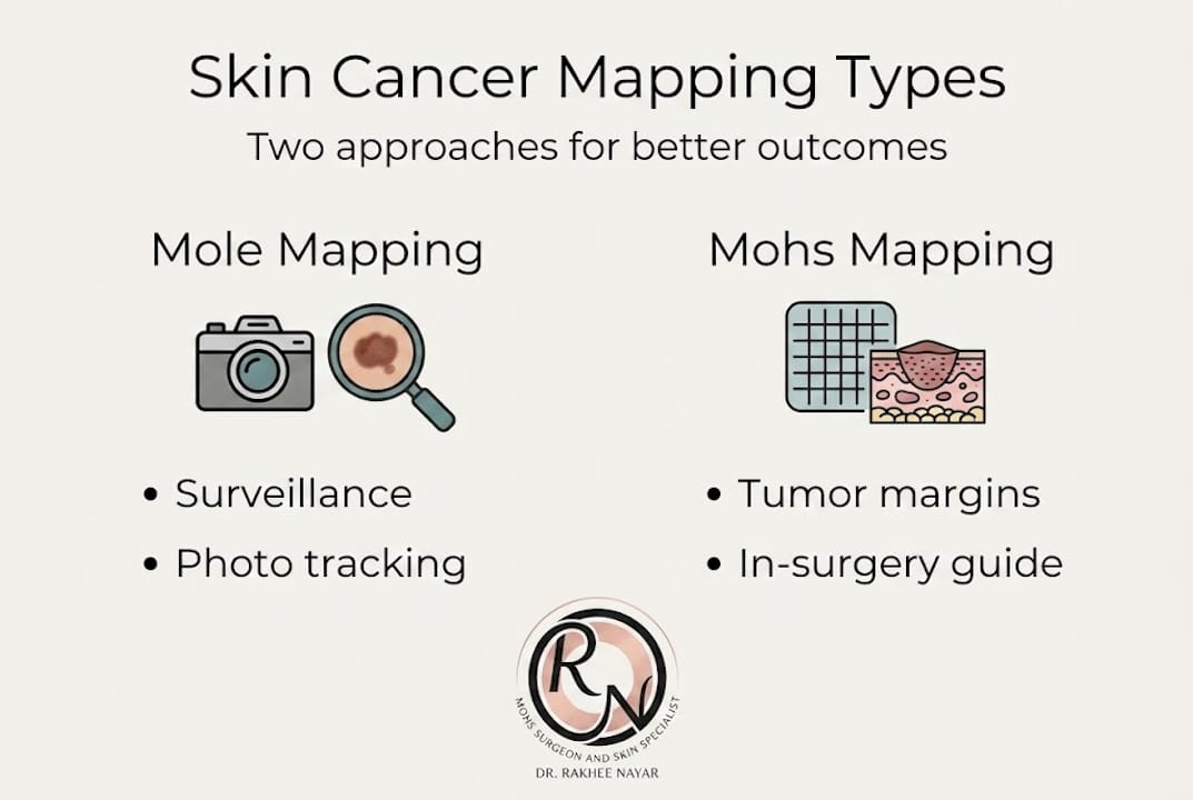 Infographic comparing skin cancer mapping types